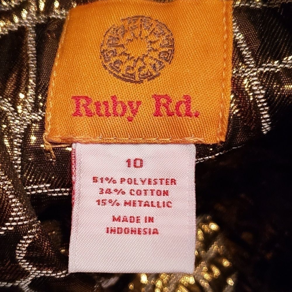 NEW Ruby Rd Gold Metallic Giraffe Holiday Jacket - Picture 5 of 7